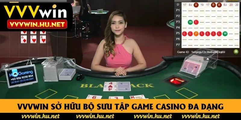 VVVWIN sở hữu bộ sưu tập game casino đa dạng